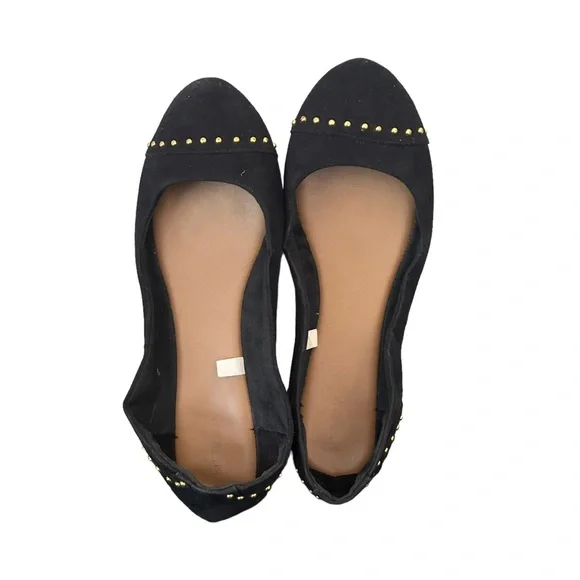 Merona Women’s Black Textile Slip On Studded Ballet Flats Size 9.5 - Picture 4 of 12